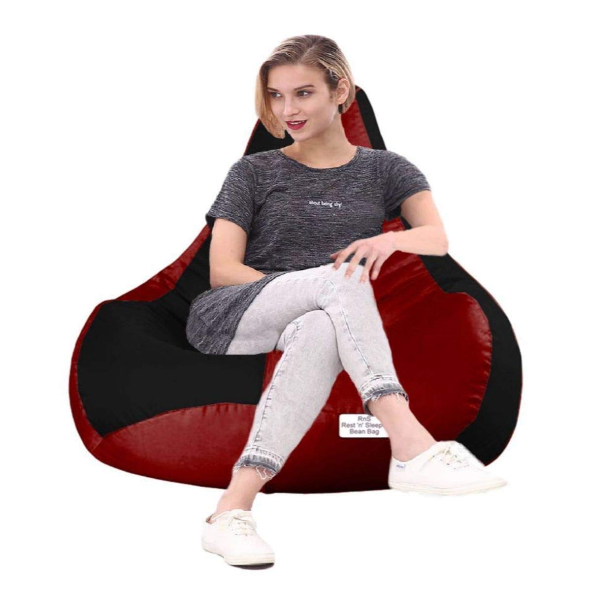 RnS Rest 'n' Sleep Bean Bag with Beans Filled, Bean Bag 3XL, Ready to