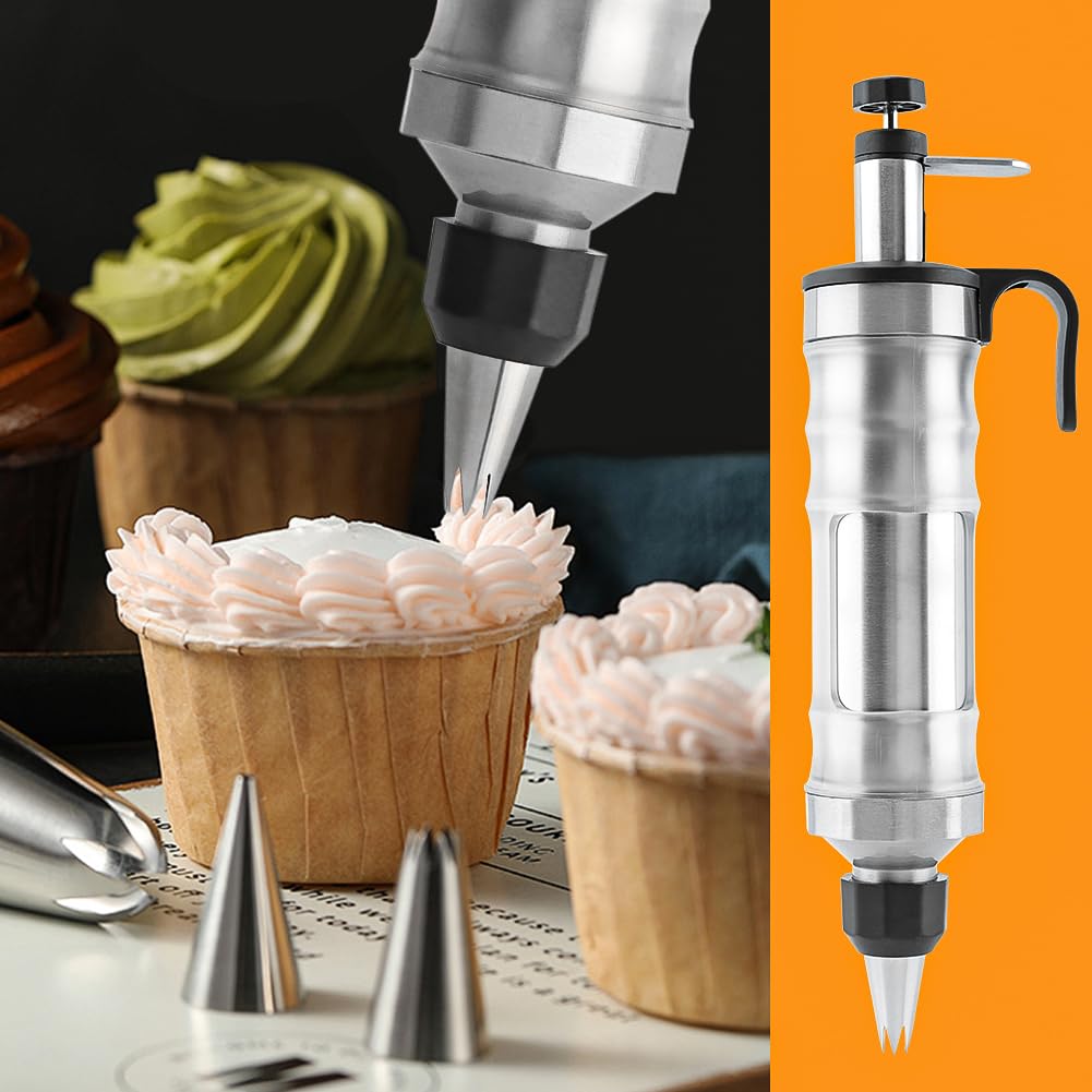 Pastry Stainless Steel Icing Syringe Set Icing Bags And Tips Set