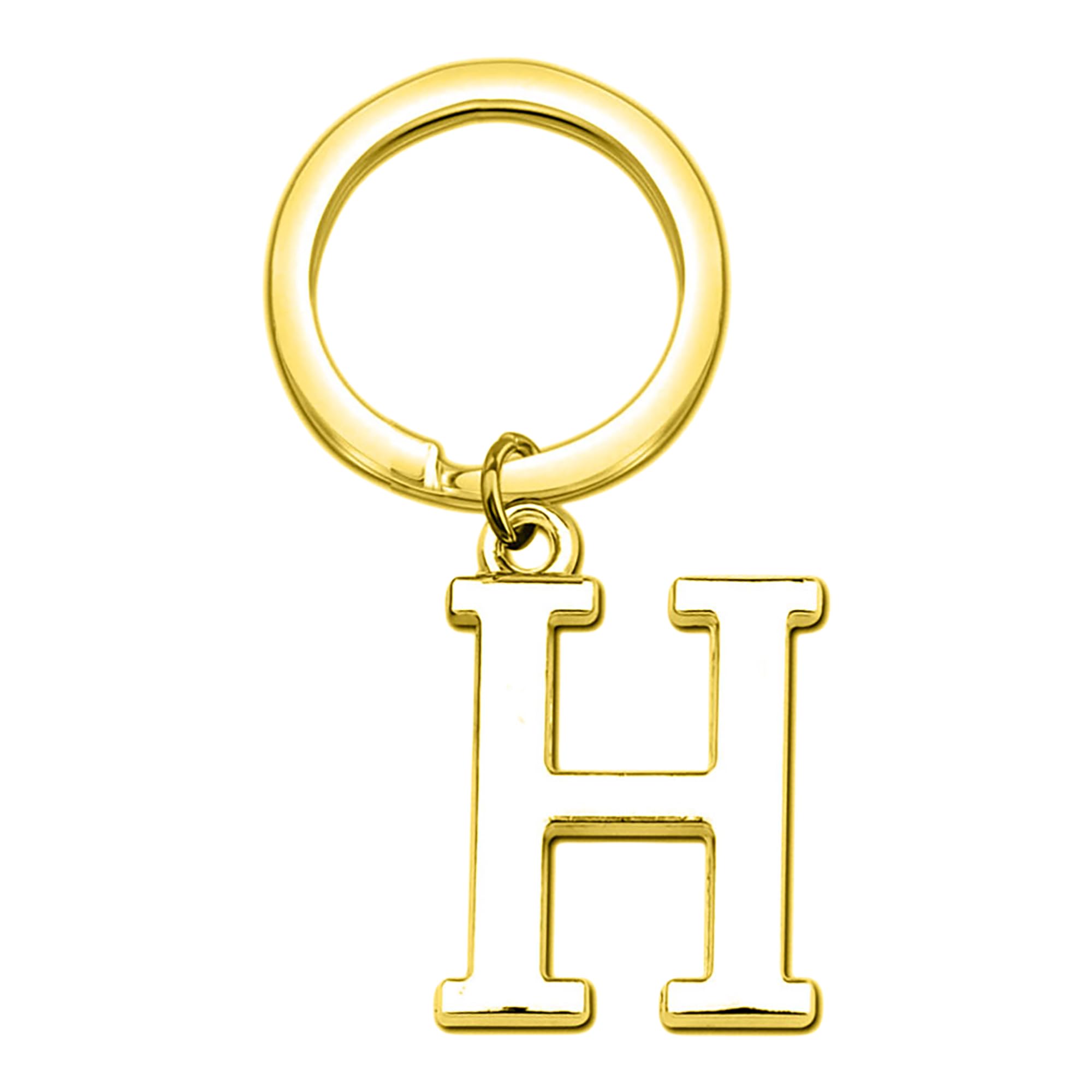 Rohans Keyring Letter - Initial Alphabet Key Ring Charm Silver and Gold (Gold, H)