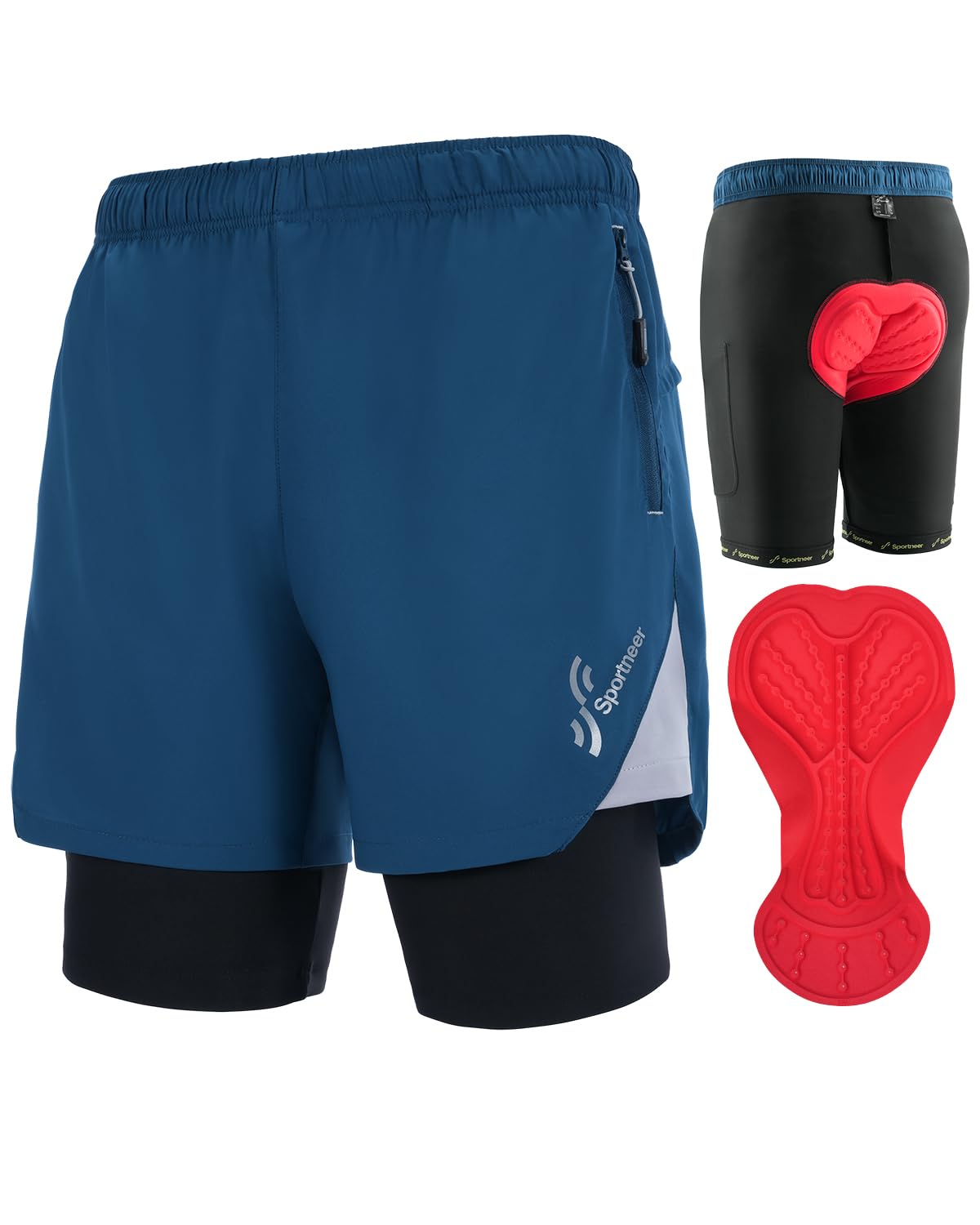 Sportneer Pantalon de cyclisme homme rembourrage 3D Taille M 3XL