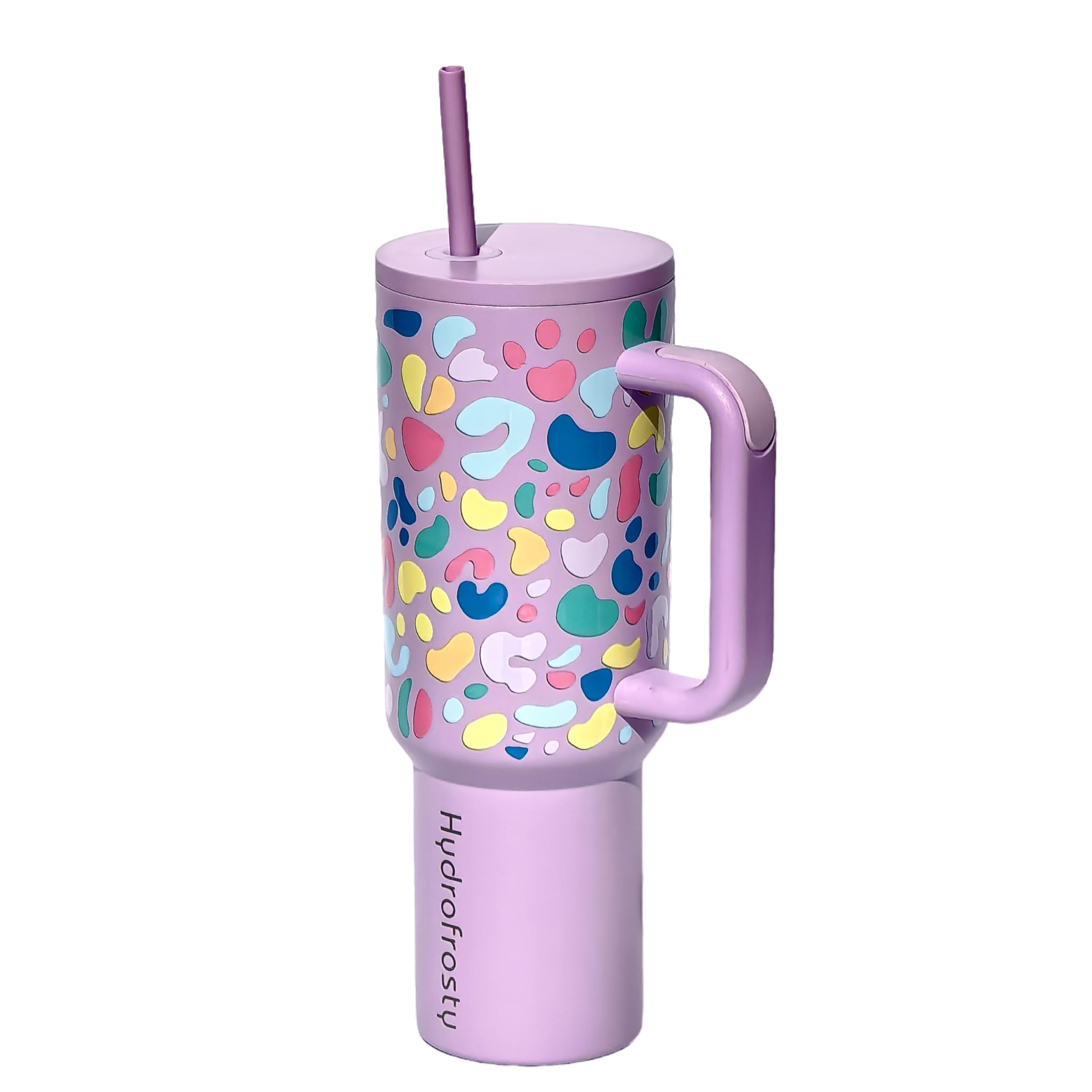 40 oz Tumbler with Handle and Straw Lid Insulated Stainless Steel Water Mug Bottle Cupholder Use Travel Bottle