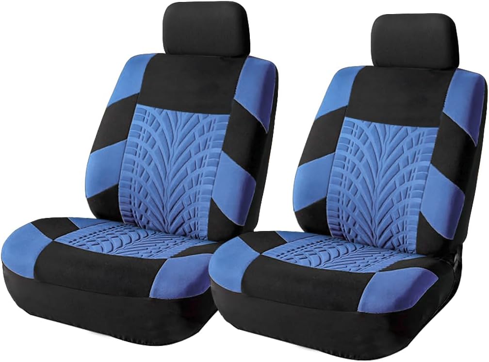 Blilo 2PCS Car Seat Covers for Front Seats, Breathable Waterproof Polyester Split Auto Cushion Cover, Vehicle Seat Protectors Driver Interior Accessories Universal for Most Cars, SUV Light Blue Front