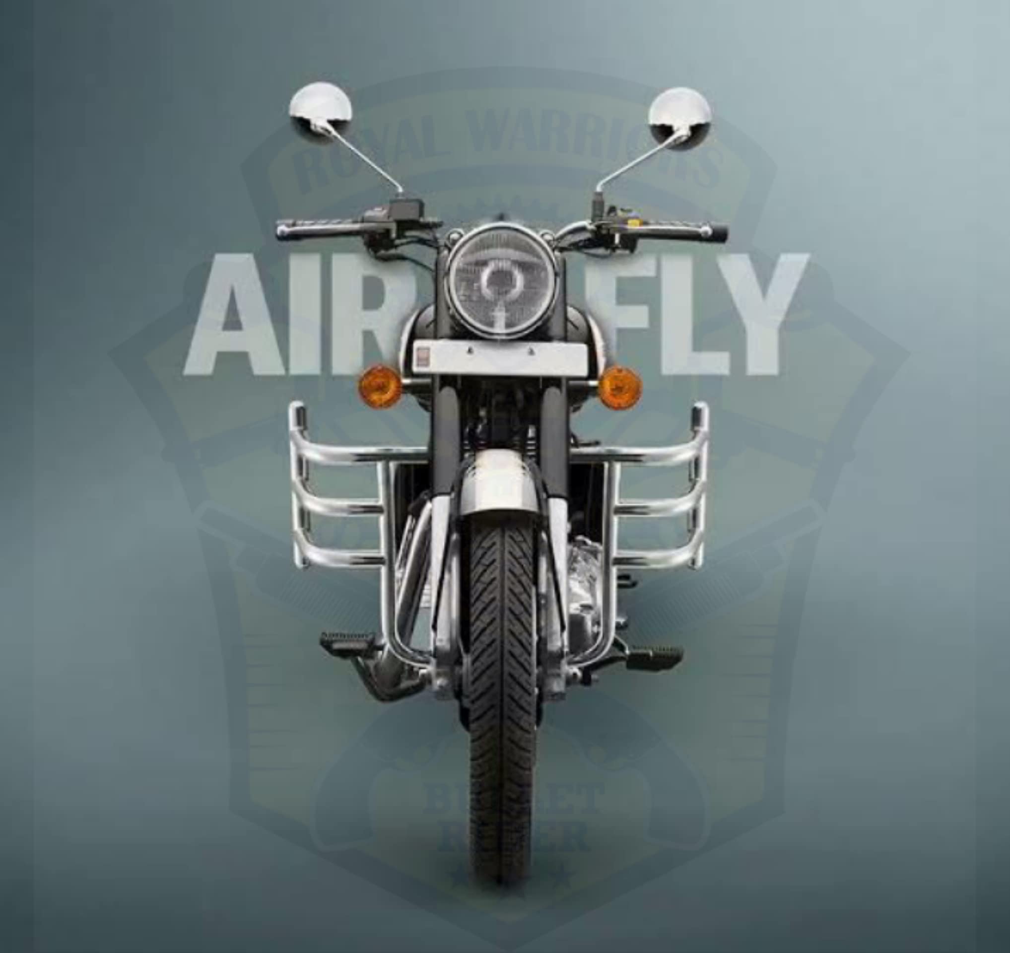 Royal Warriors RW62A11 Air Fly Leg Guard Chrome Motorcycle Stylist Safety Protector Engine Guard Leg Crash Guard for Royal Enfield Bullet Electra Standard Classic 350 & 500cc BS-3, BS-4 & BS-6