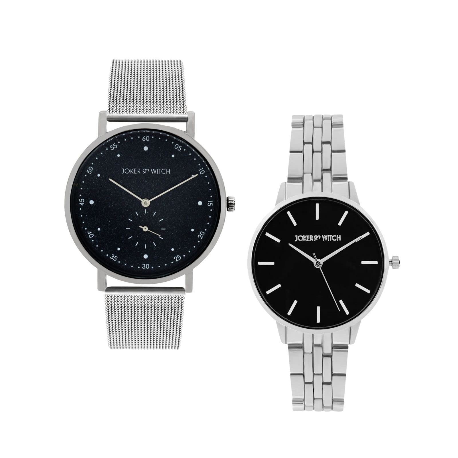 Joker & Witch Stainless Steel Luke & Leia Couple Analogue Watches, Black Dial, Silver Band (B0BVB52Z4X) Amazon Price History, Amazon Price Tracker