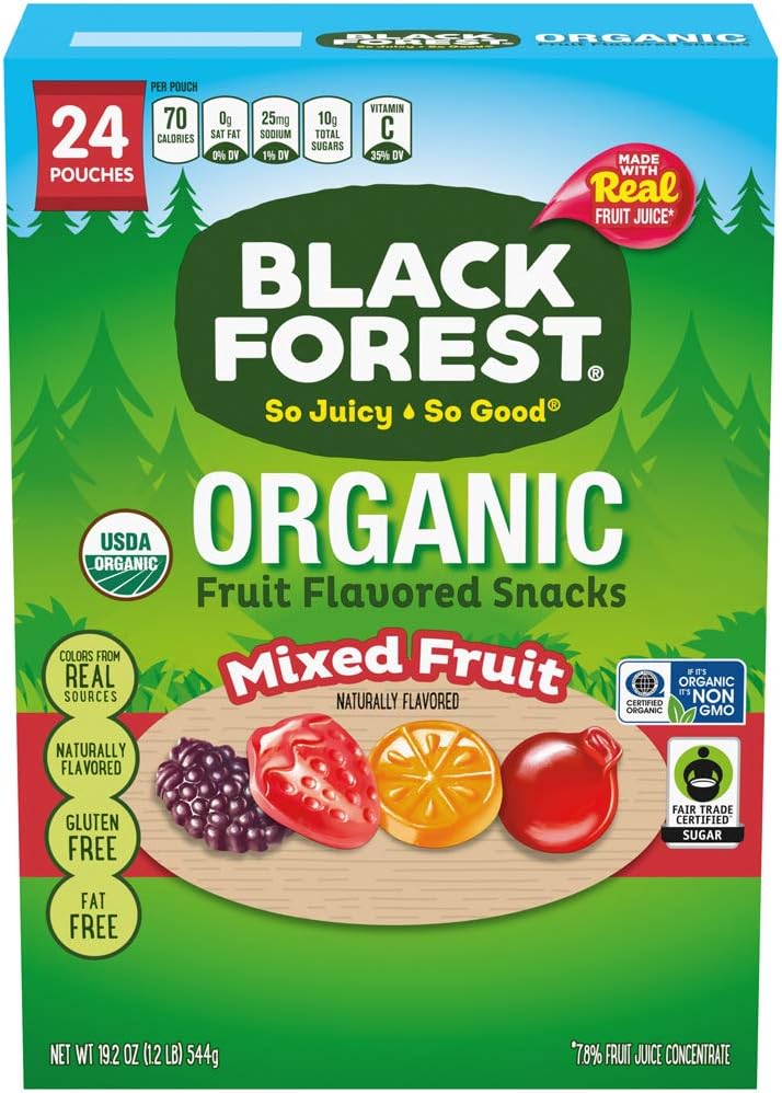 Black Forest Organic Fruit Snacks, Mixed Fruit, 0.8 Ounce, Pack of 24