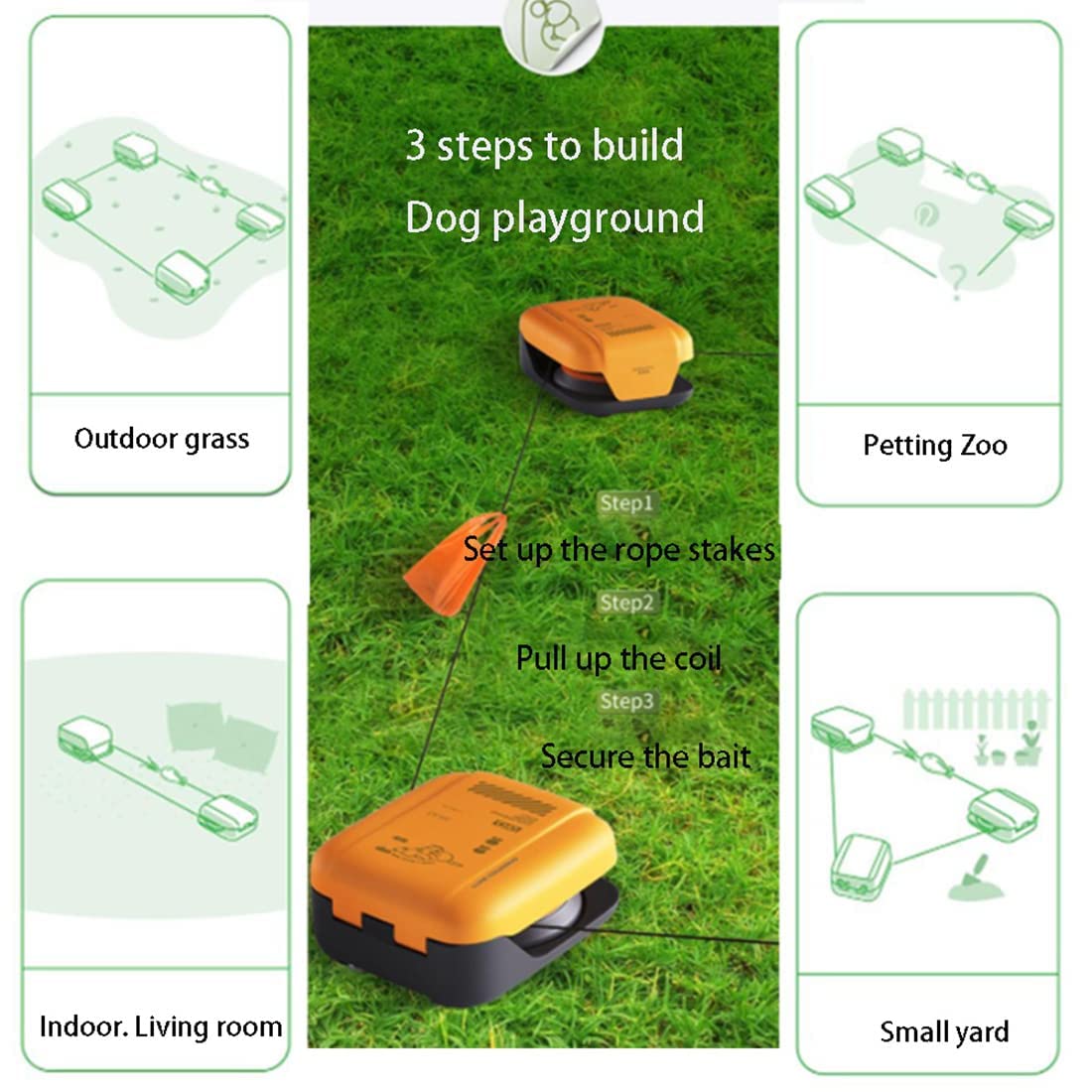 Set di addestramento per l'agilità del cane Set di attrezzature per l'agilità del cucciolo per il gioco del cane Recinto da corsa, lunghezza regolabile, perfetto per scatenare la loro natura giocosa