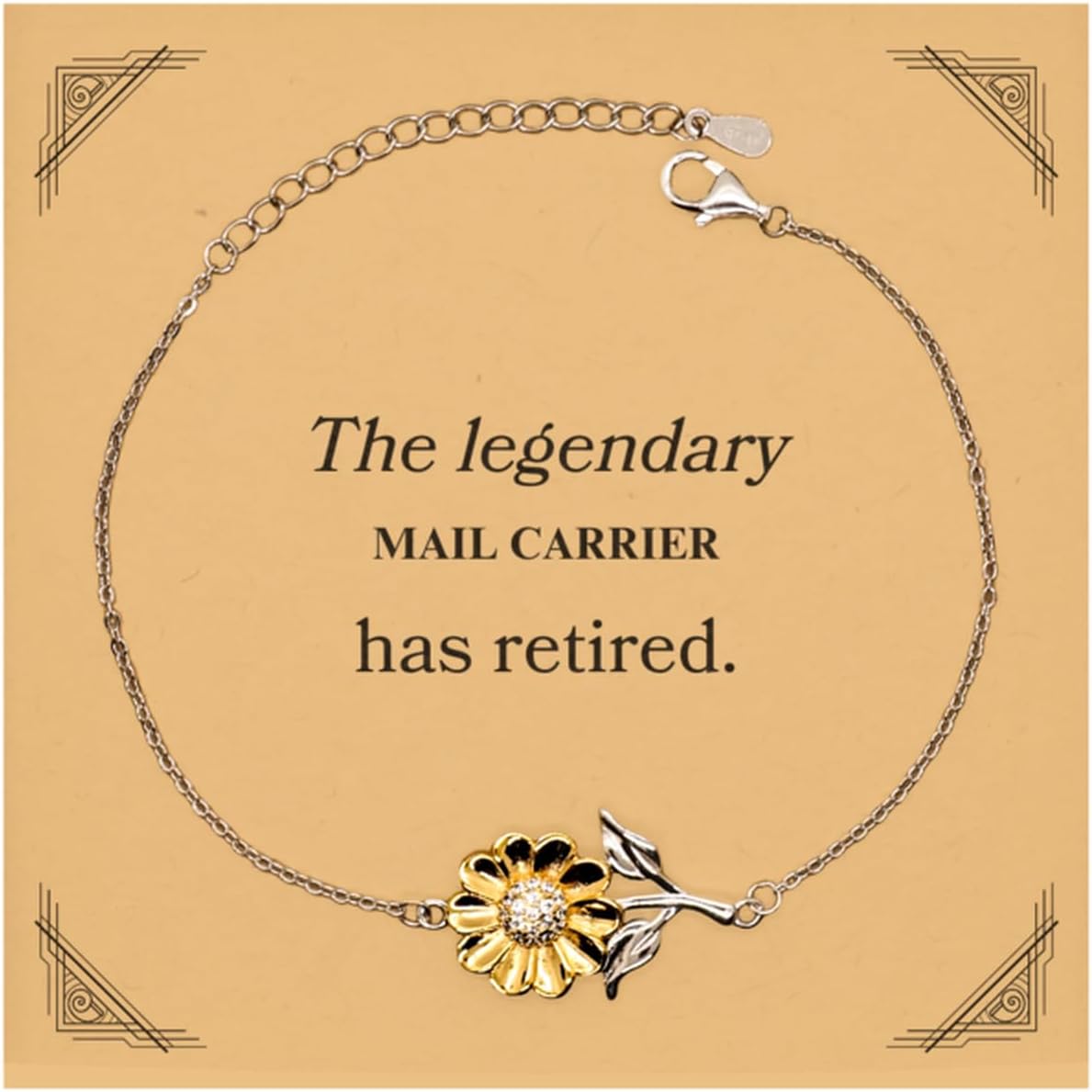 Retirement Mail Carrier Gifts, The legendary Mail Carrier has retired, Appreciation Birthday Sunflower Bracelet for Mail Carrier, Men, Women, Friends, Coworkers