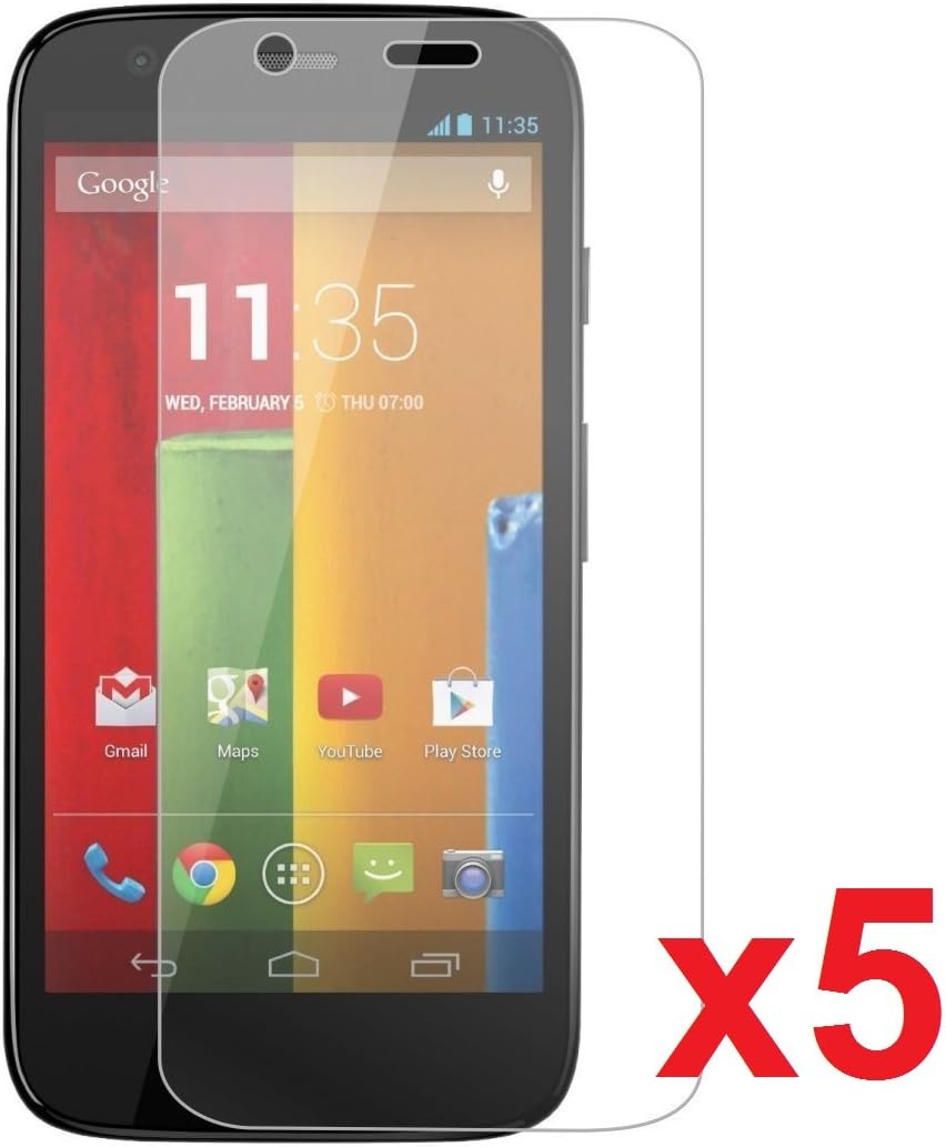 etech Collection 5 Pack of Anti-Glare and Anti-Fingerprint (Matte) Screen Protectors for Motorola Moto G XT1032