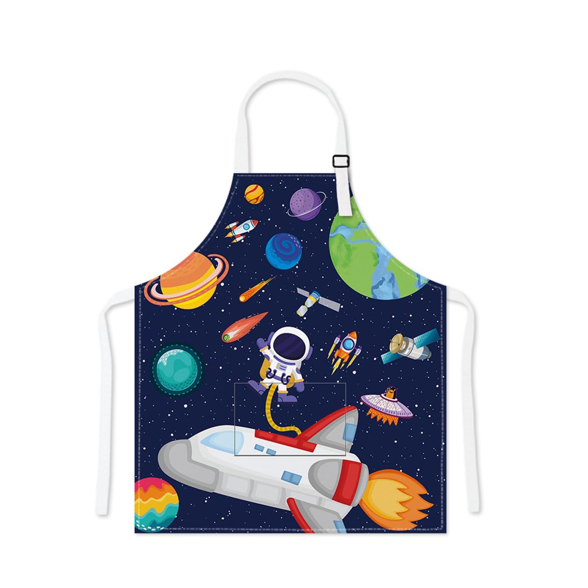 Winsation Space Kids Apron with Pocket, Adjustable Toddler Apron for Cooking Baking Painting Gardening for Kids Age 6-12 — image 1