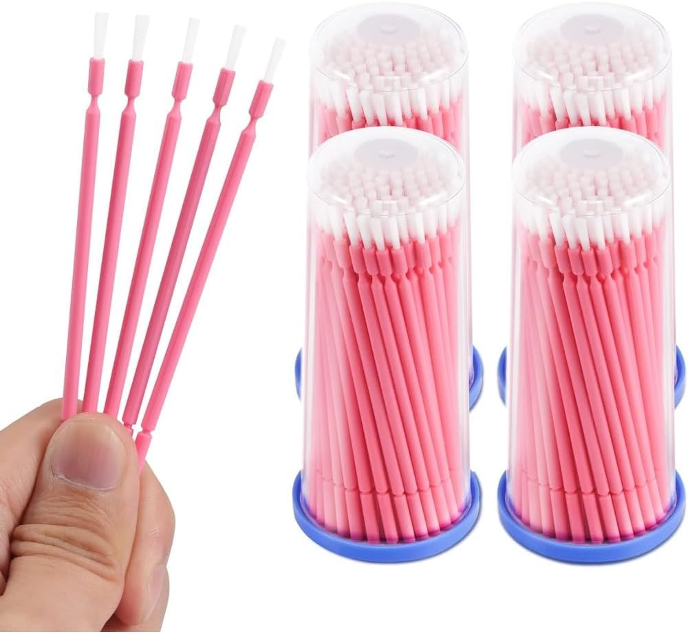 400pcs Disposable Micro Brushes Dental Brushes (Pink)