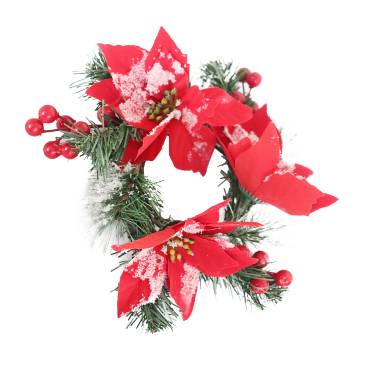 ERINGOGO Candle Rings for Pillars Christmas Pine Candle Ring Artificial Plant Wreath Leaf Wreath Christmas Decor