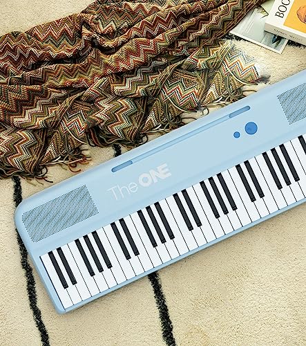 The One Smart Keyboard Color 61 Keys Piano Keyboard, Music Keyboard With 256 Timbres, 64 Polyphony, 2 Speakers, Built-In Led Lights And Free Apps (Blue) #TOP1