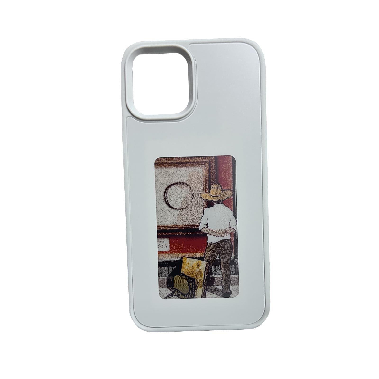 QSM E-Ink - Custodia per iPhone 15, con proiezione fotografica intelligente, personalizzata, per visualizzare istantaneamente le foto sullo schermo dell'inchiostro, cover posteriore per personalizzare