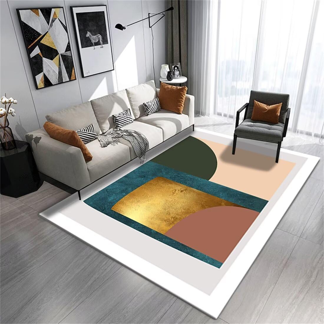 Tapis de canapé géométrique moderne personnalisé 160x200cm salon