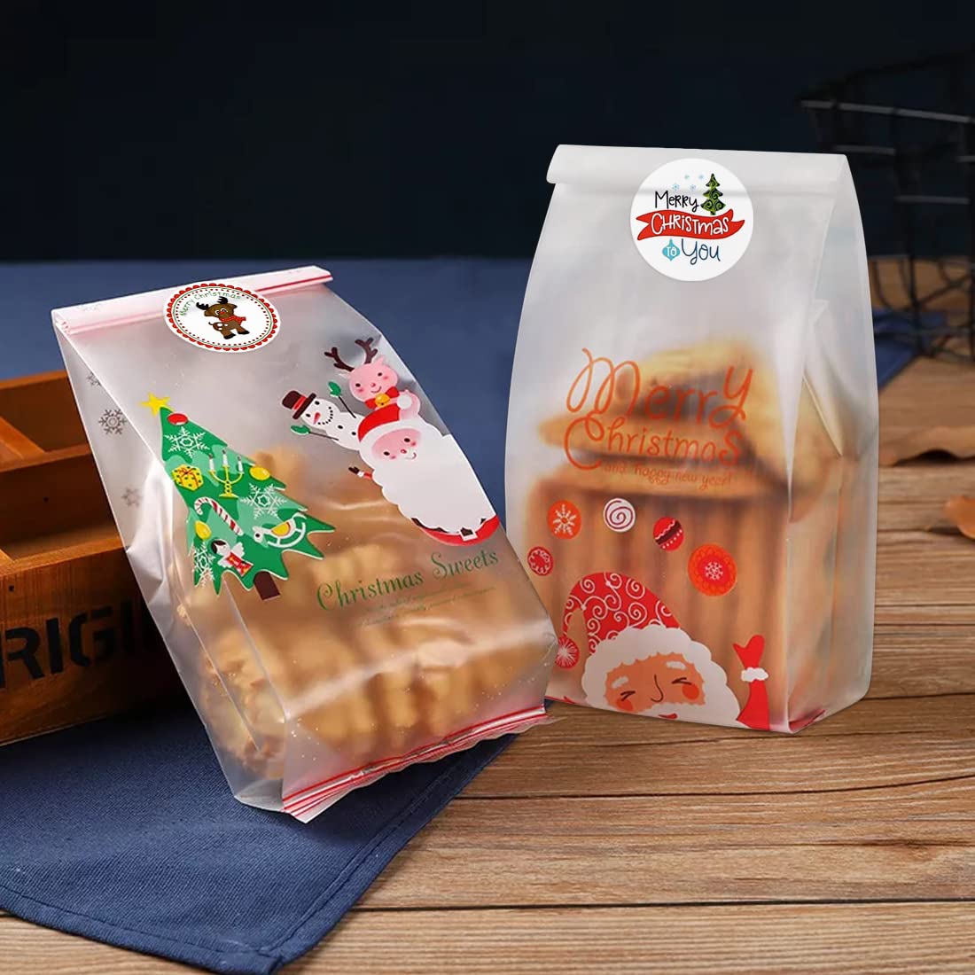 Naler Weihnachts-Kartonboxen Set – 12 Boxen & 50 Schneeflocken-Tüten, 5,5x5,5 Cm