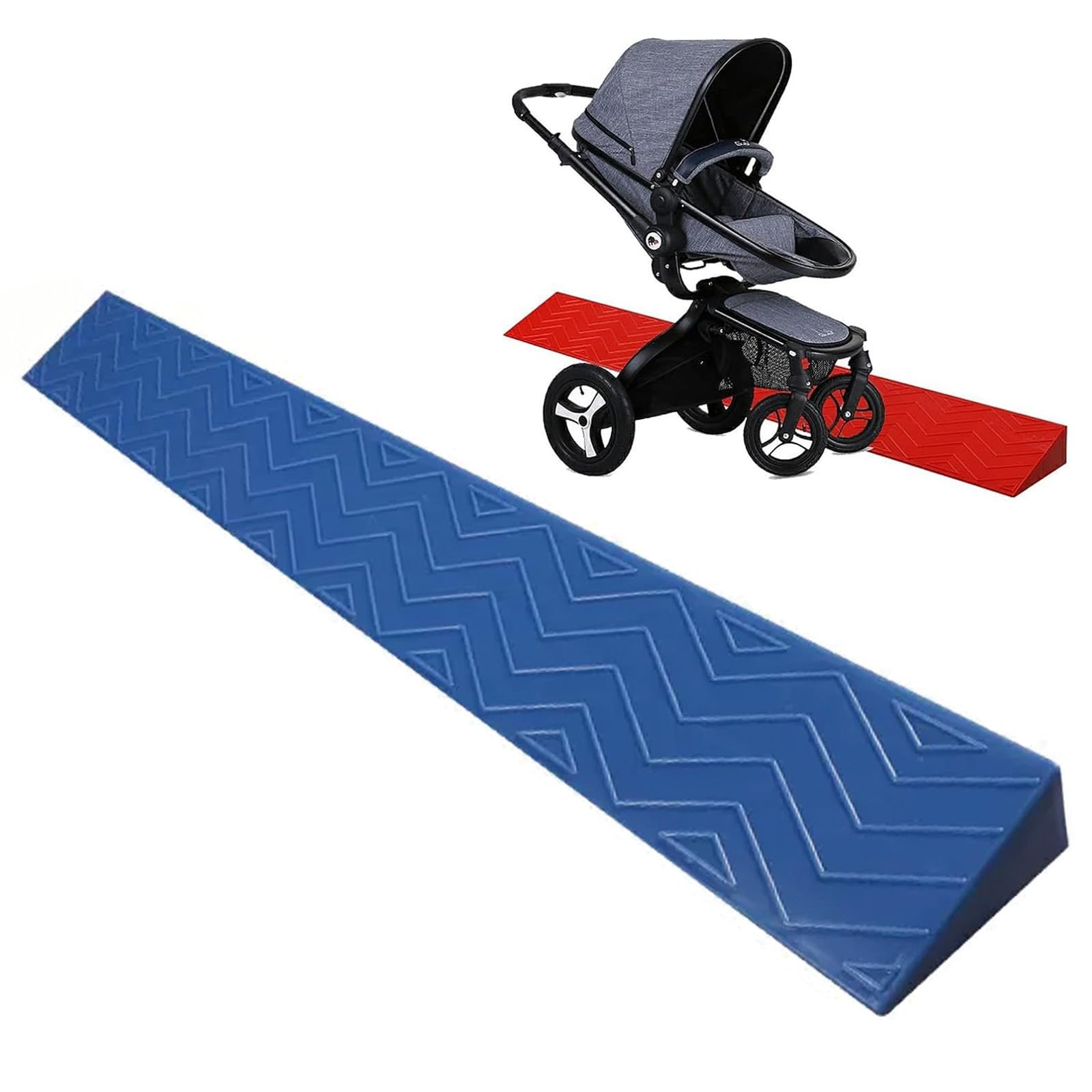Azul,100x13x6.5cm,Rampas para Silla De Ruedas Escaleras Ducha 1-6.5Cm,Rampa para Bordillos Acceso Minusválidos Y Personas Mayores,para Puertas, Baños,Escalones,Barredoras De Suelos