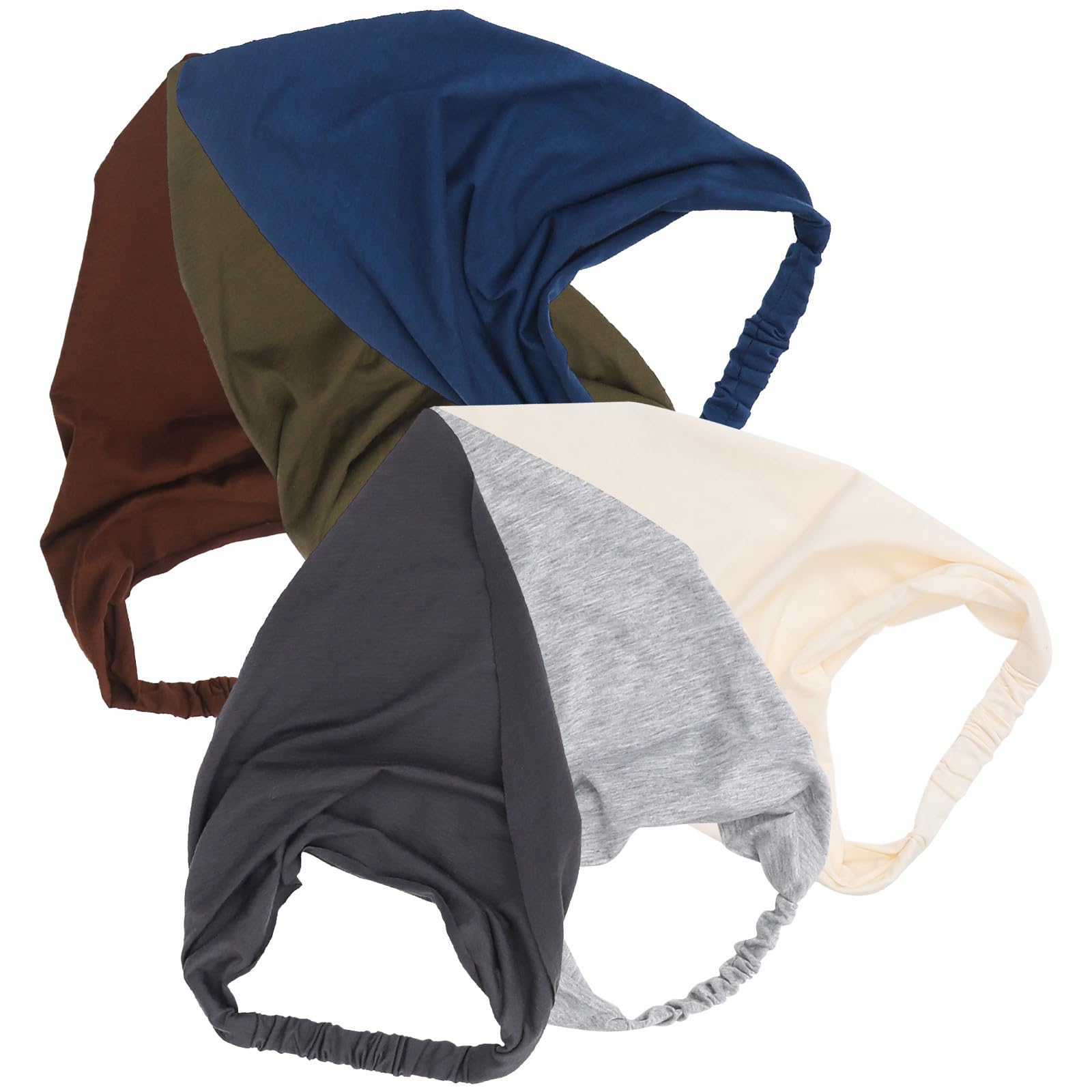 Ipetboom 6 Pièces Foulards Élastiques pour Femmes en Coton et Polyester, Bandeaux Larges Respirants, Style Bohème Élégant, pour Cheveux Antidérapants