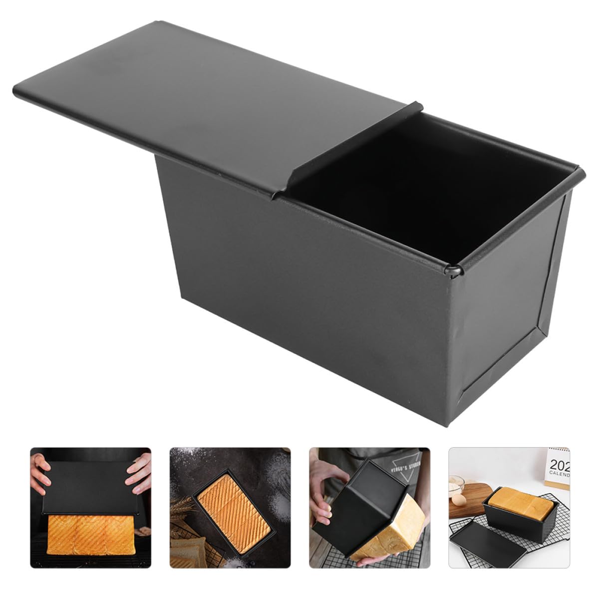 Kastenform Brotbackformen mit Deckel aus Eisen Wärmeleitung Antihaftbeschichtete und Praktische Toastbrotform zum Backen für Zuhause