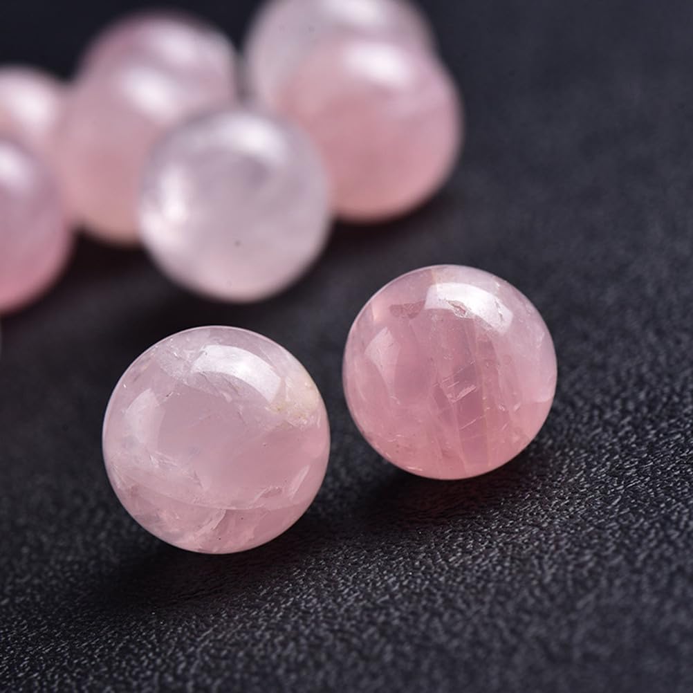 Big Crystal Ball Polished Rose Quartz Sphere Decorative Sphere Crystals Ball Stone Crafts Home Decor Ornament for Feng Shui Divination Fortune Telling,17mm