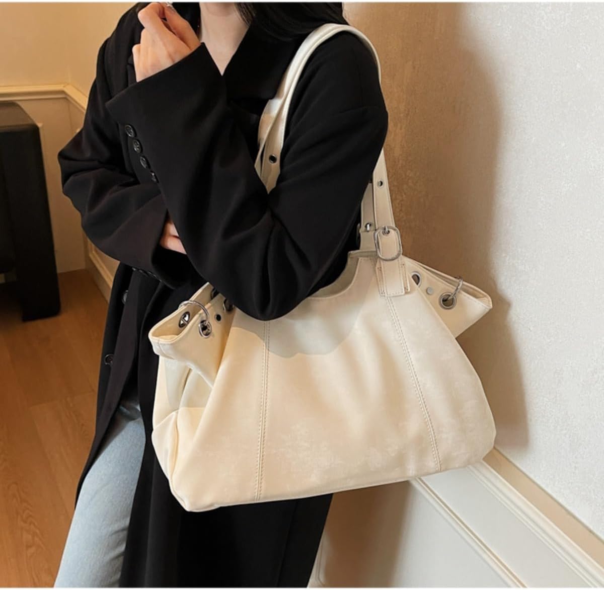 Large Suede Tote Bag For Women Slouchy Shoulder Bags Suede Purses Satchel Bag Work slouchy Handbag Travel Winter