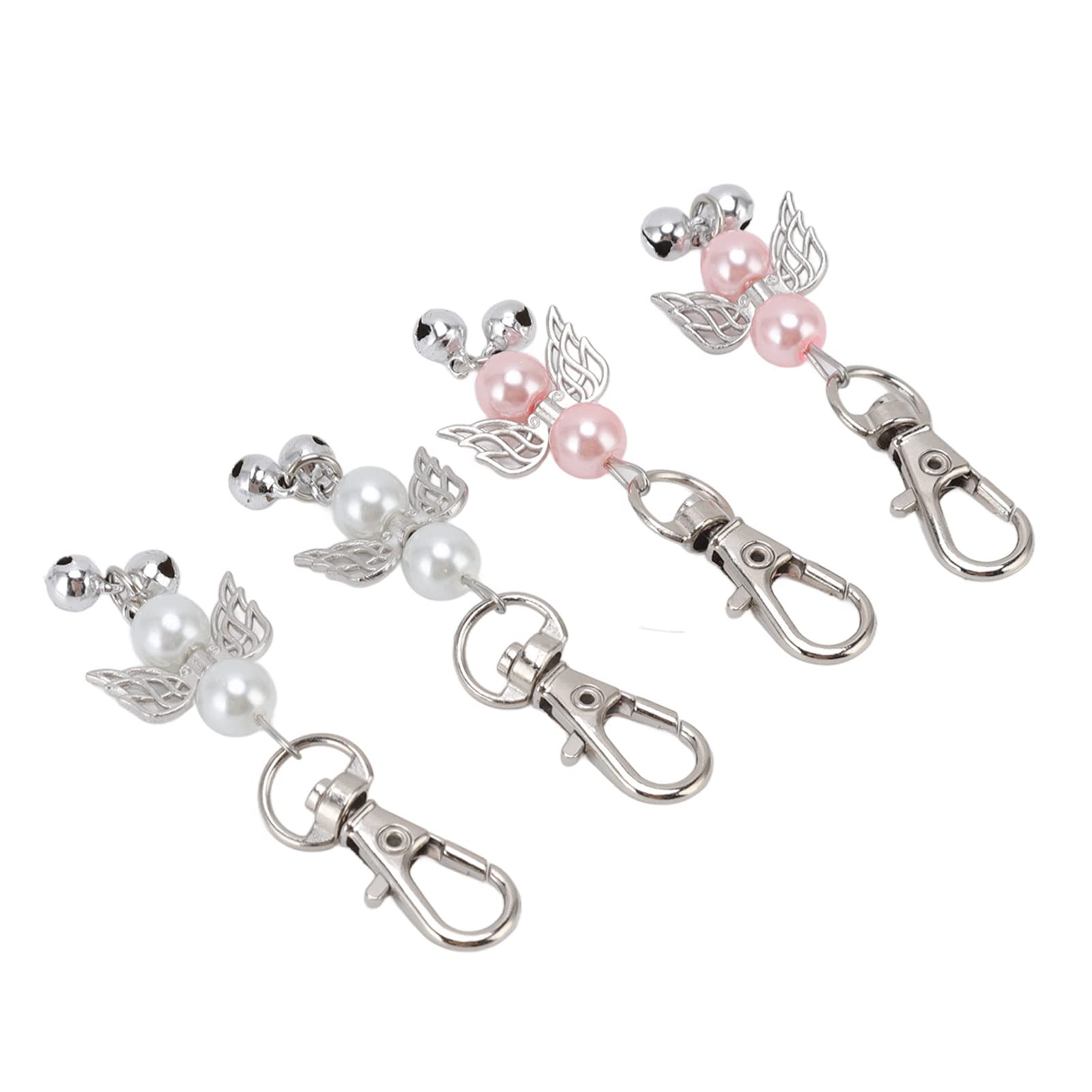 24 Portachiavi Con Angelo In Oro – Bomboniere Per Baby Shower E Matrimoni – Con Etichette E Sacchetti Di Seta - 4
