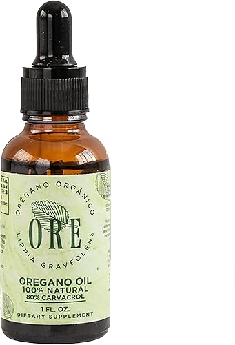 ORE Gotas de Aceite de Orégano Mexicano 1 oz | 80% Carvacrol | Extracto Herbal Silvestre para Apoyo Inmunológico y Respiratorio | Suplemento Líquido