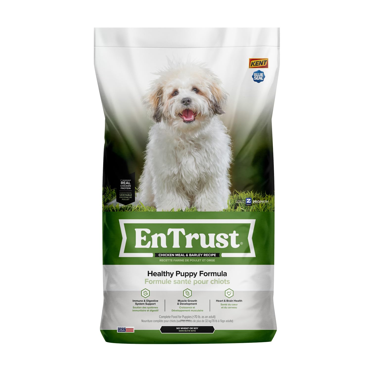 ENTRUST Puppy Dog Food | Chicken & Barley | Enriched with Super Foods, Antioxidants and Probiotics | No Wheat or Soy | 20 Pound Bag
