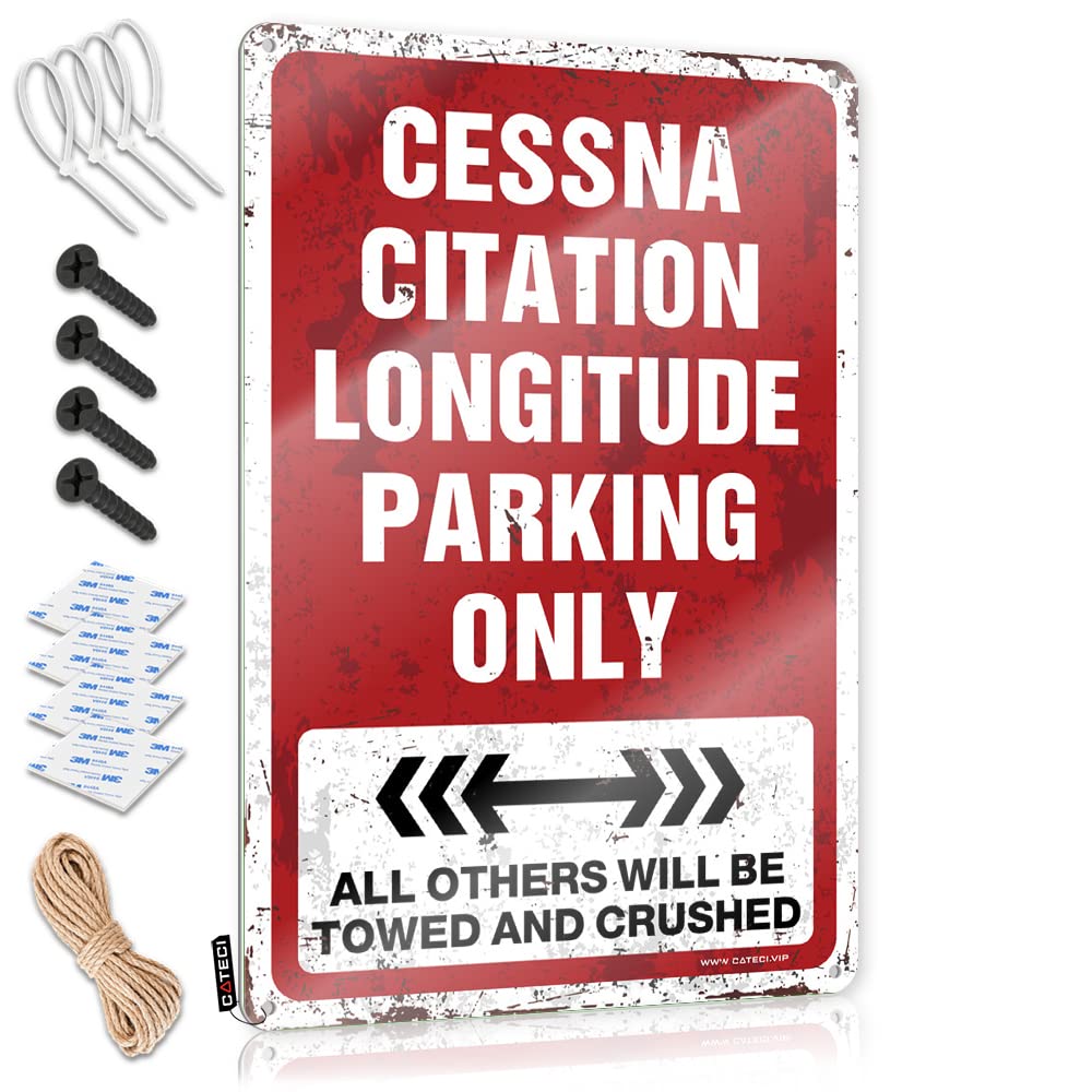Krazmurongd Boys One Color Garage Accessories For Man Cave Cessna Citation Longitude Parking Only Tin Sign Bar Posters Bar Rules Tin Metal Sign