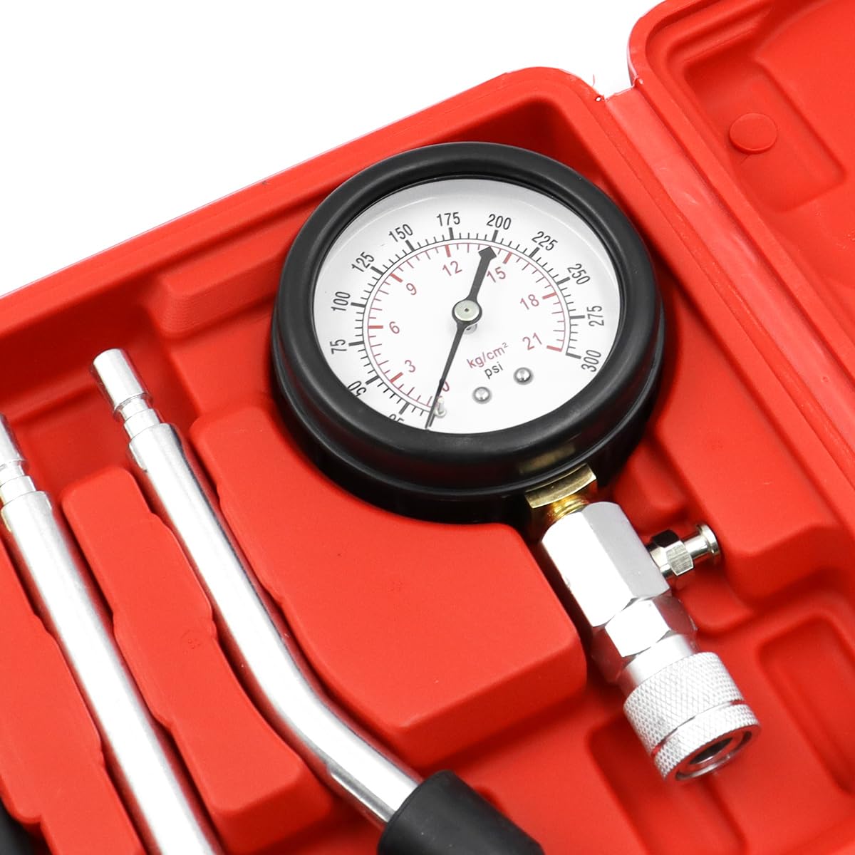 Sarini Set per Tester manometro Olio,Set di Strumenti diagnostici per Cilindro Motore con Adattatore per attacchi rapidi per ATV,Auto,Camion