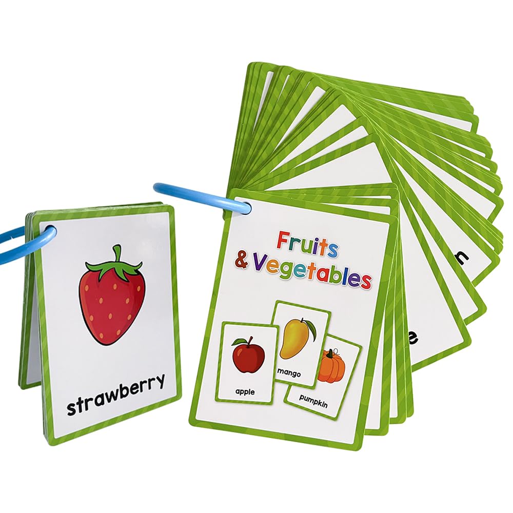 Lachilly Fruits and Vegetables Learning Flashcards, High Frequency Words, Beginning Reading, Kindergarten, ESL Teaching Materials, Autism Learning Materials, Vocabulary Building, 25 Cards, 48 Words