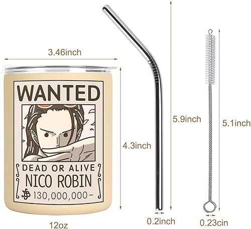 Miniatura 3 de Vasos aislados al vacío de 12 onzas con tapa y pajilla, taza de café de acero inoxidable de doble pared para oficina y hogar, lindos regalos de