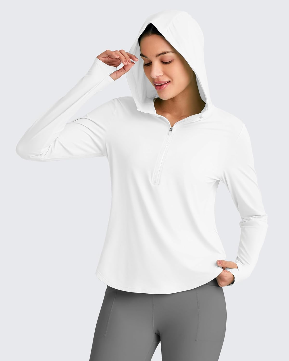 G4Free Skimetic UPF 50+ Sun Hoodie Lightweight Women Long Sleeve Workout Tops Shirts Half Zip Quick Dry Running Hiking