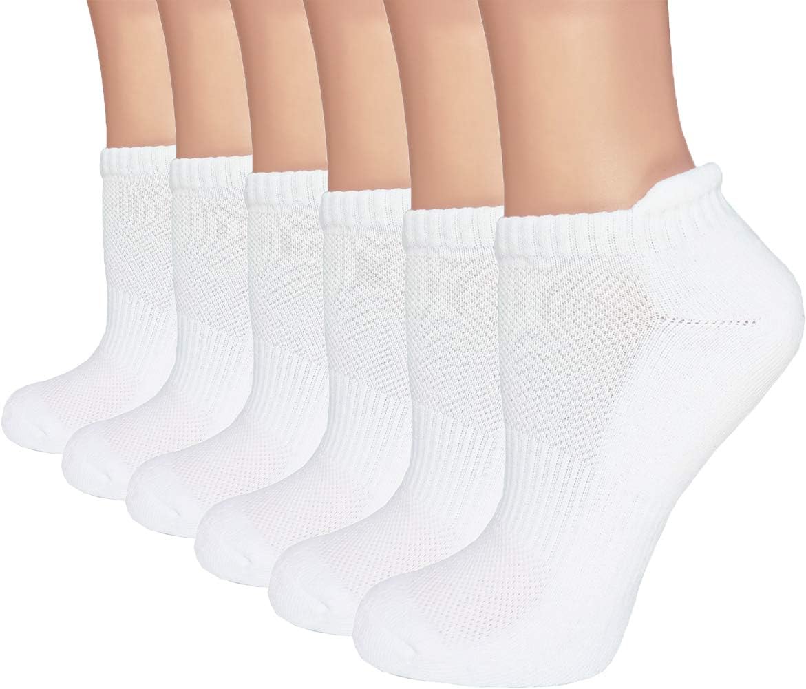FORMEU Women's Moisture Wicking Athletic Low Cut Ankle Cotton Socks Cushion or Non Cushion Comfortable 4/6/10 Pairs