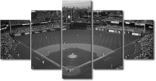 Baseball Stadium Panoramic Poster Wall Art Decor Framed Print Citizens Bank Park Baseball Game the National League's Phillies Pictures Wall Art, Black and White Wall Art - 60" Wx32 H