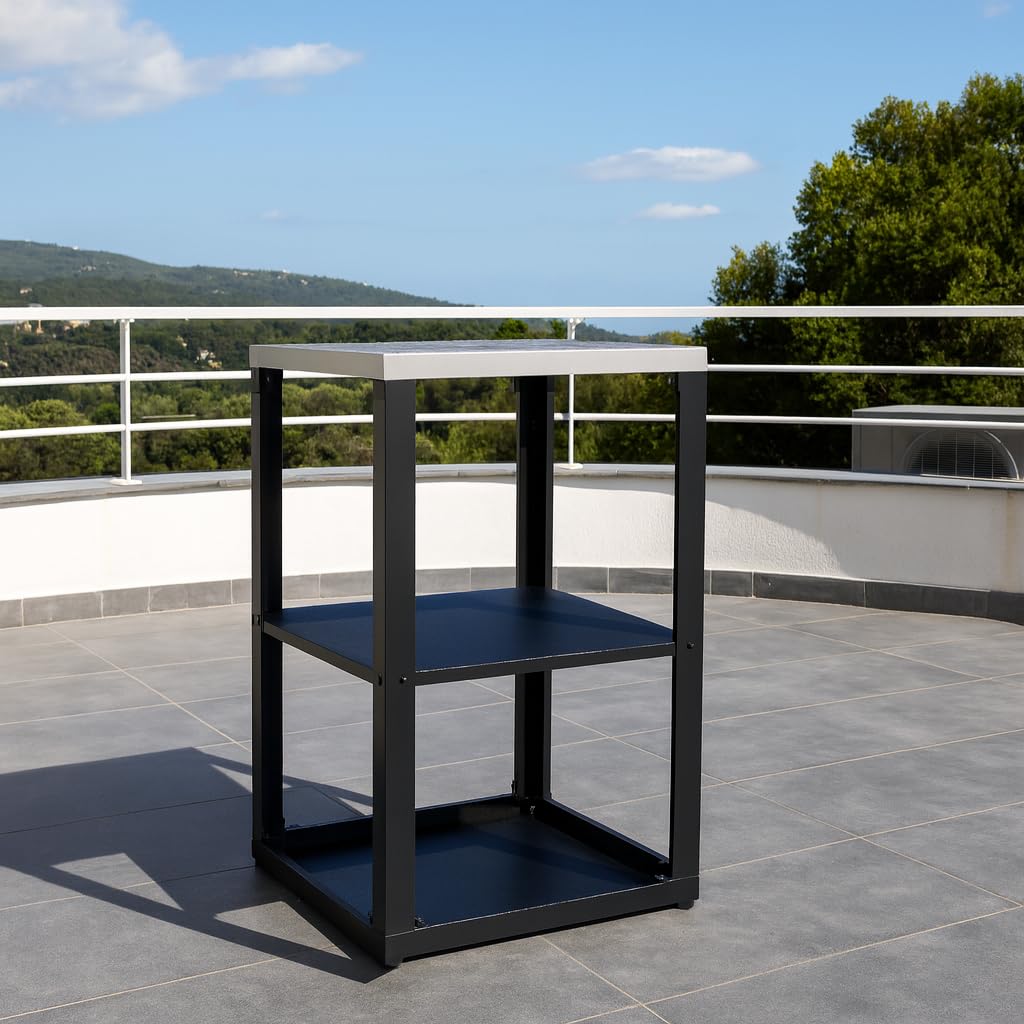 Cucina Modulare per Esterno in Acciaio e Acciaio Inox – Vari Moduli componibili Fornello, Lavello, Barbecue, Piani - Componi la Tua Cucina (Modulo Piano con scaffale Aperto)