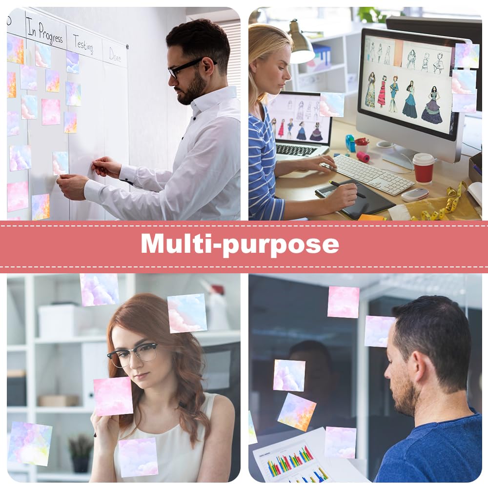 Lot De 150 Notes Autocollantes Colorées Et 200 Bandes Adhésives - Étanche - Transparent - Pour - 4