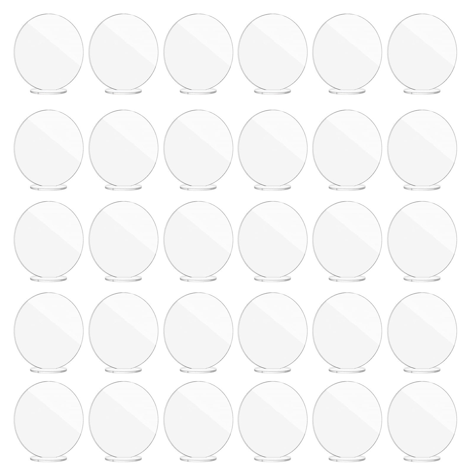 Kalttoy 30pcs Acrylic Wedding Table Number with Stand Round Clear Table Sign for Wedding Event Party Reception Centerpiece Decor Acrylic Sign