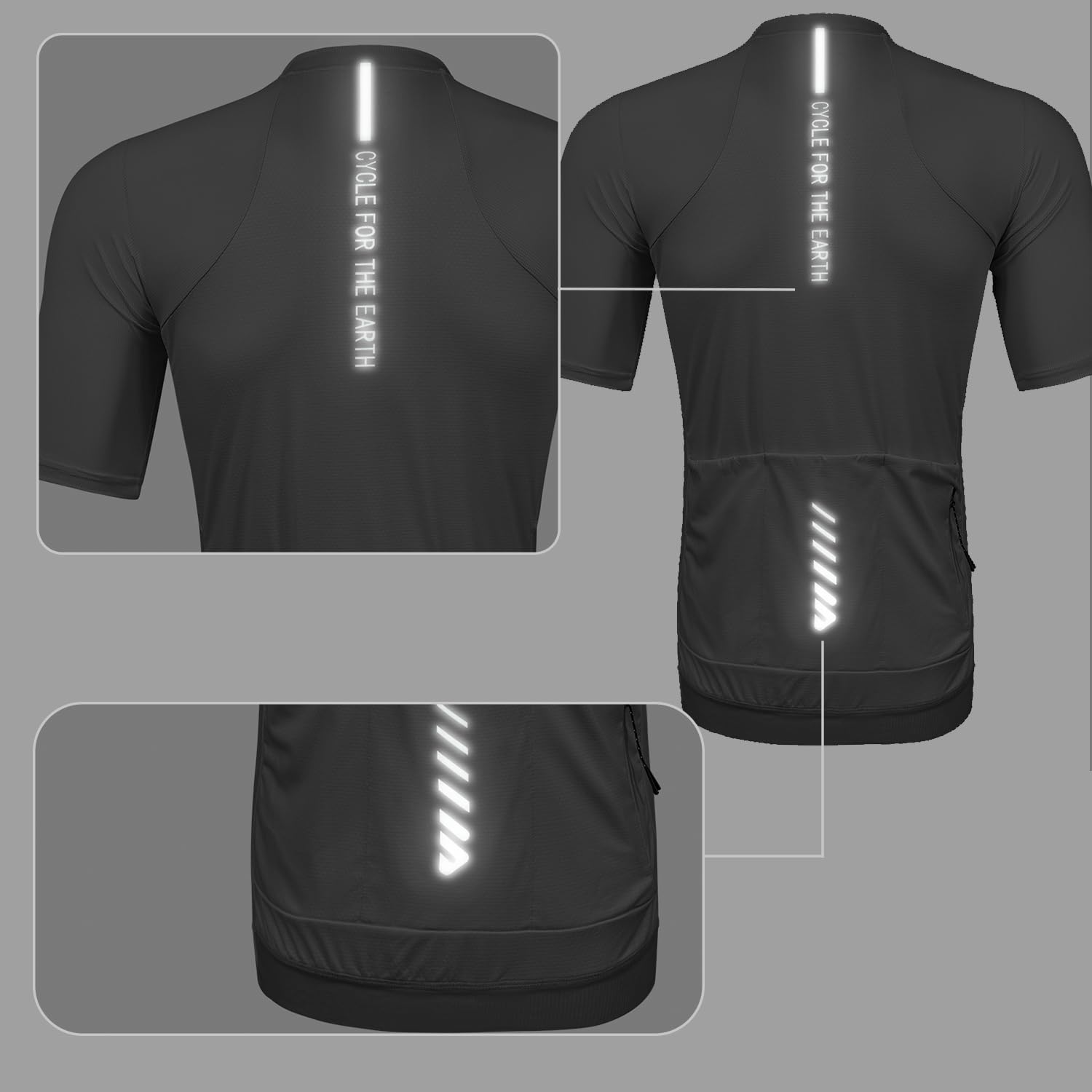Wulibike Cycling Jersey Men Short Sleeve, Road Bike Shirts 1/4 Zipper with Pockets, Bicycle Clothing Breathable Quick Dry