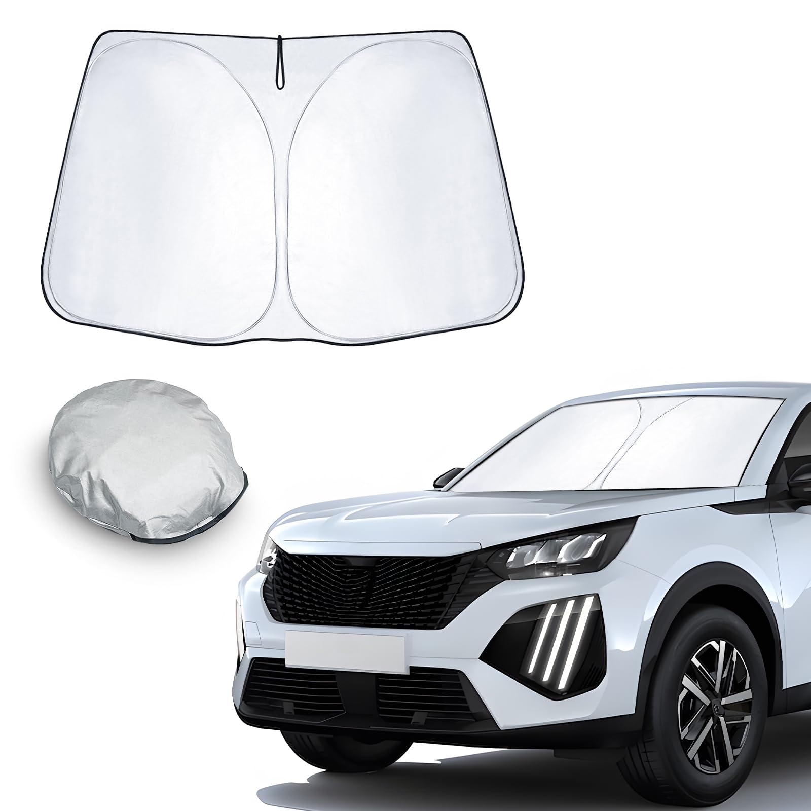 Parasole Auto Per Peugeot 208 2012-2024 - Parasole Parabrezza Interno Argento - Foto 7