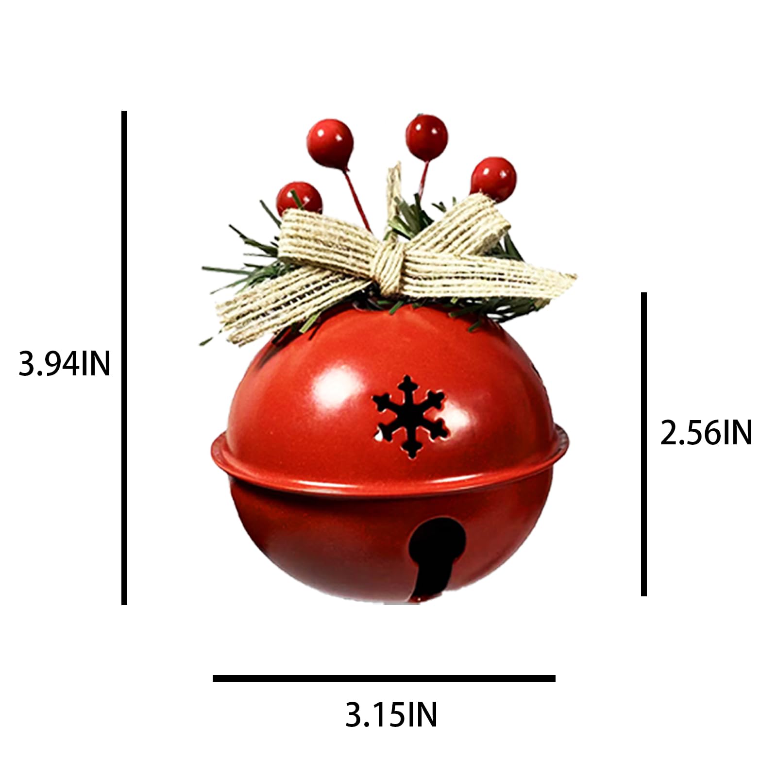 KEYDUACU 6 campane di Natale rosse da 8 cm, campanelle rosse, ciondoli decorativi per le vacanze per alberi di Natale e decorazioni per finestre