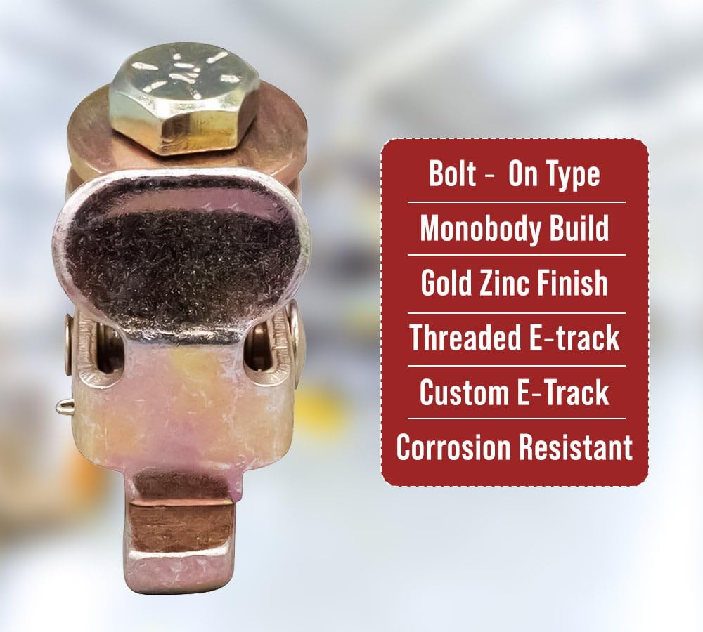 Mytee Products (4 Pack) E-Track Threaded Fitting for Customising E-Track System - Bolt On Secure Your Custom Attachment 1330 lbs WLL - E-Track Accessories for Enclosed Trailer, Cargo Truck