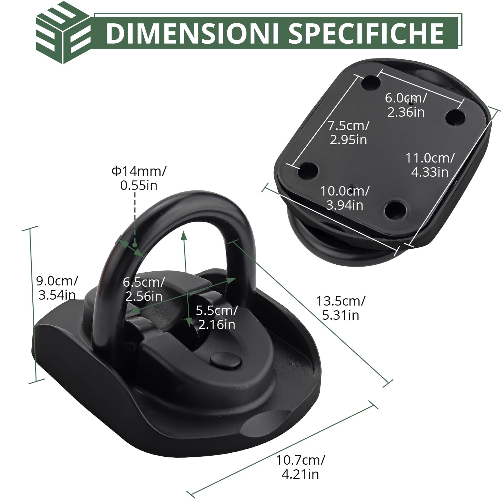 EYPINS Ancoraggio Antifurto Moto con Punta da 16mm Inclusa,Pesante a 4 Punti Fissaggio, Struttura Rinforzata in Acciaio,4 Bulloni a Espansione,Ancoraggio Pieghevole Universale per Bici, Scooter e Moto