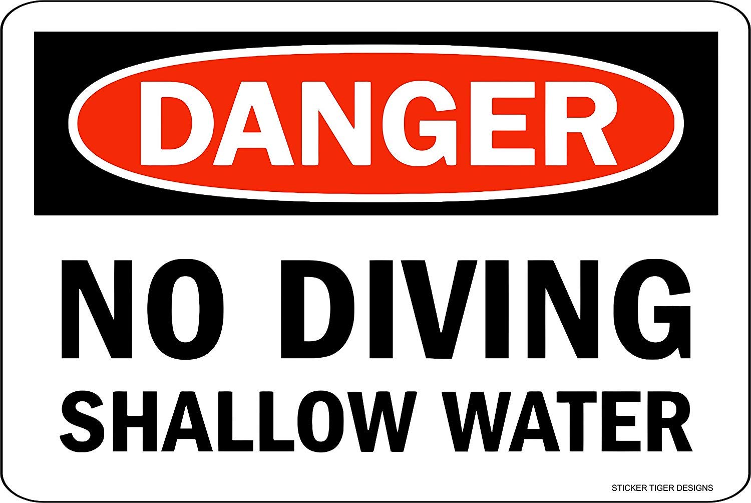 Glad grace Danger NO Diving Shallow Water Pool Metal Sign 8
