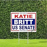 Katie Britt Alabama US Senate 2022 Race Red White & Blue Yard Sign with Metal H Stake