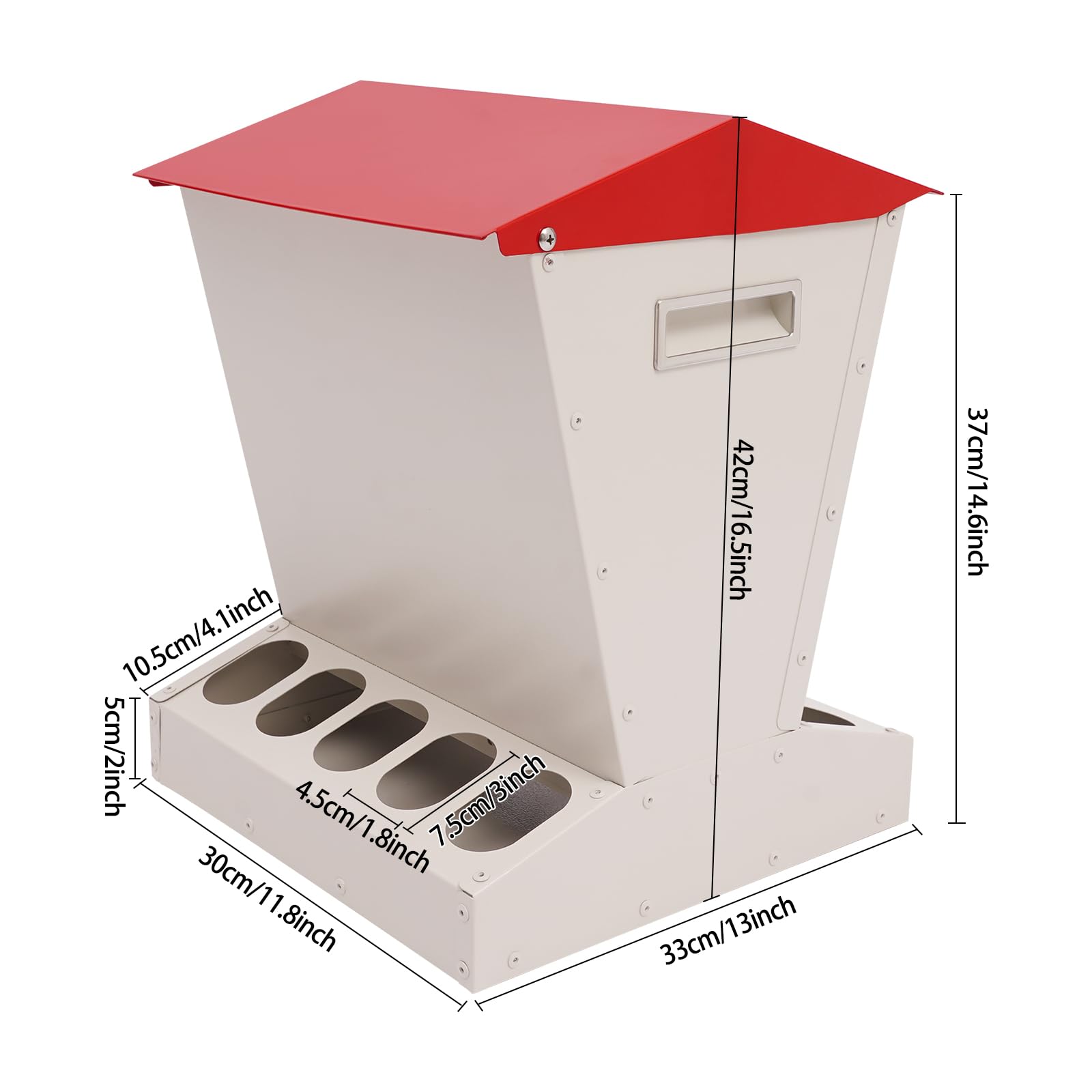 Comedero automático grande para pollos, 11 kg, de metal, con 10 conexiones de alimentación, comedero automático para aves de corral, pollos, patos, pavos, gansos