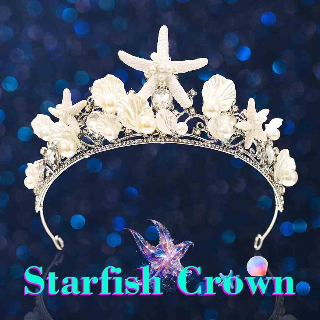 JAKAWIN Mermaid Crown Seashell Headband Starfish Costume Hair Accessories for Women - Image 2