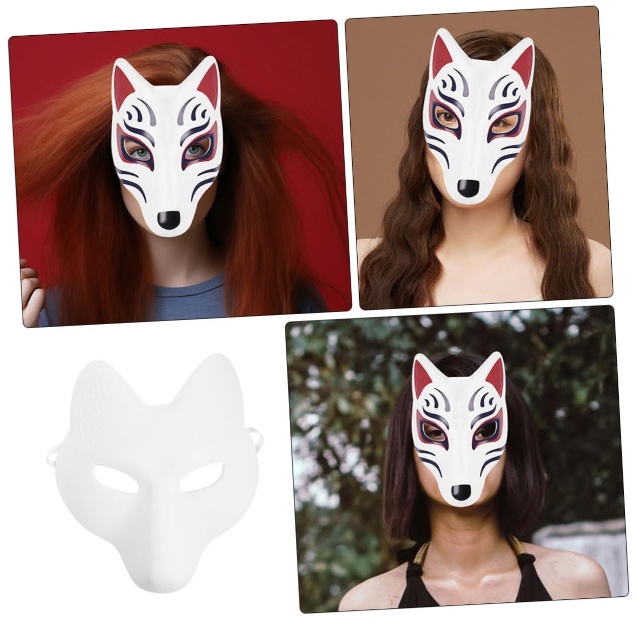 TOYANDONA 4pezzi Maschere Per Maschere Paintable Per Halloween e Comfort e Regolabilità Per Decorazioni e Costumi