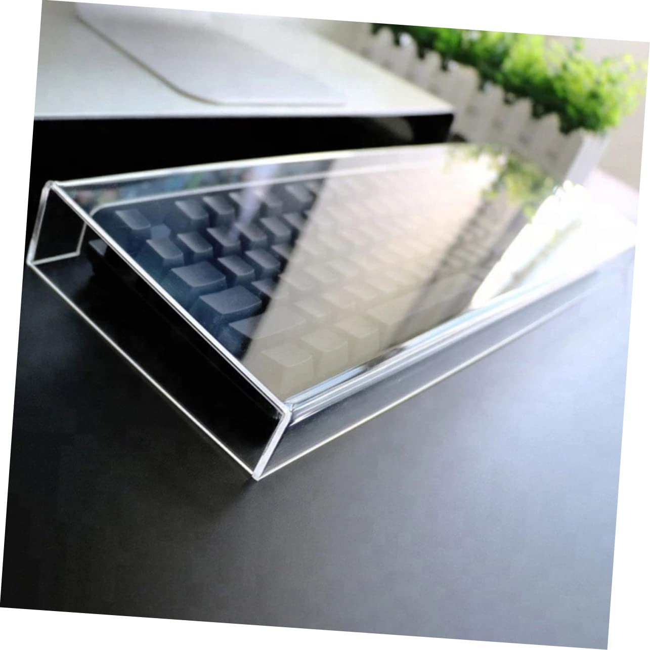 NUOBESTY Protection de Clavier Transparente en Acrylique Protège Éclaboussures et Saletés 470x235x55mm Couverture Anti-poussière Étanche pour Clavier Mécanique Bureau