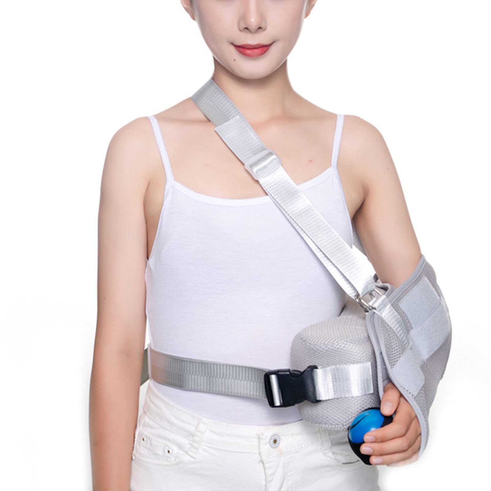 Eslinga De Brazo: Inmovilizador De Hombro Ajustable para Huesos Fracturados, Brazo, Codo, Muñeca, Hombro, Brazo Izquierdo Y Derecho,Gris