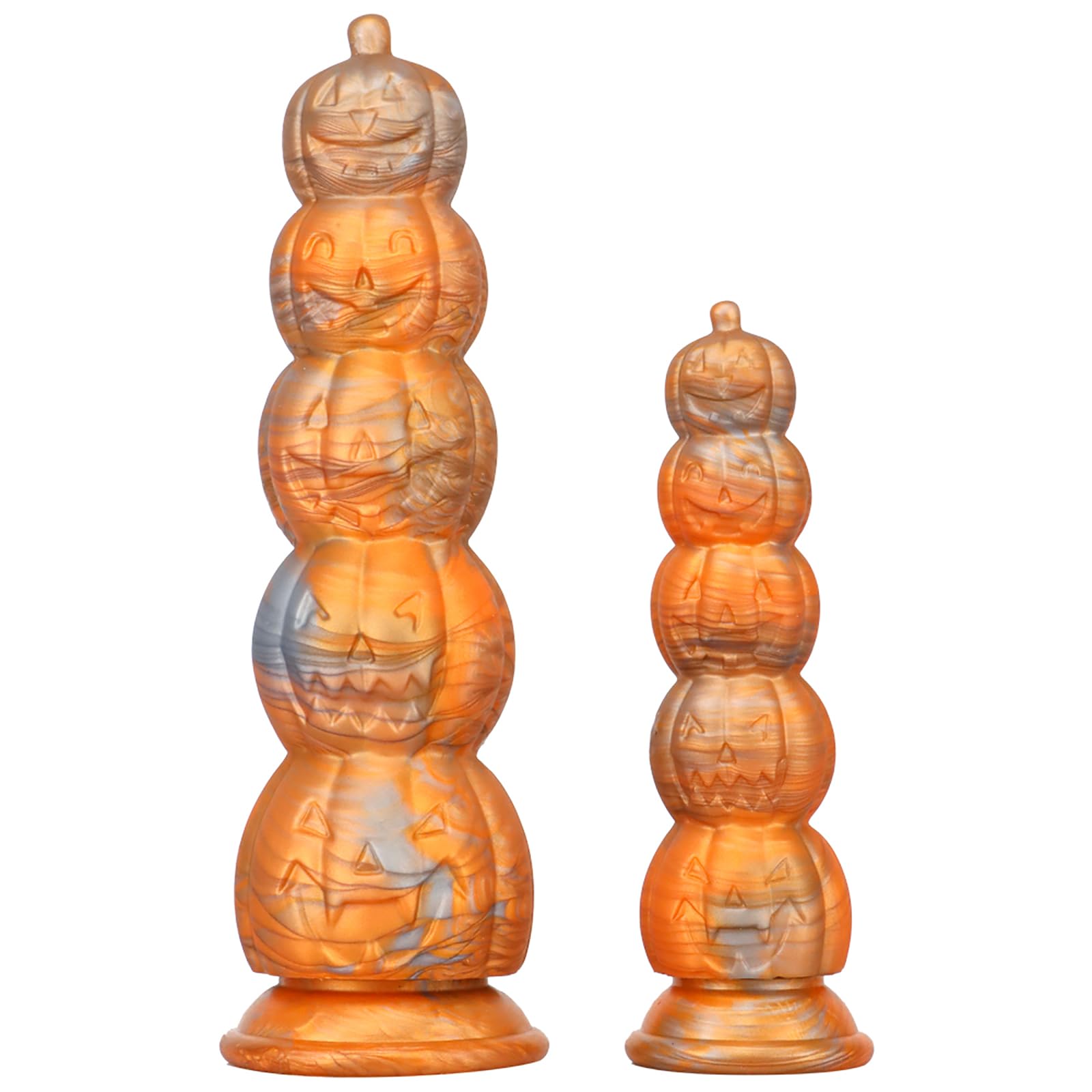 Pumpkin Realistic Dildo with uction Cup, 5 Beads Realistic Dildo Fake Penis Adult Sex Toy for Man Woman - S: S
